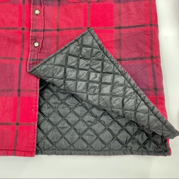 Vintage Towncraft RED PLAID Flannel Shacket Quilted Liner XL 90s Gorpcore - Picture 5 of 10